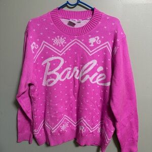 Barbie Pink Graphic Crew Neck Sweater